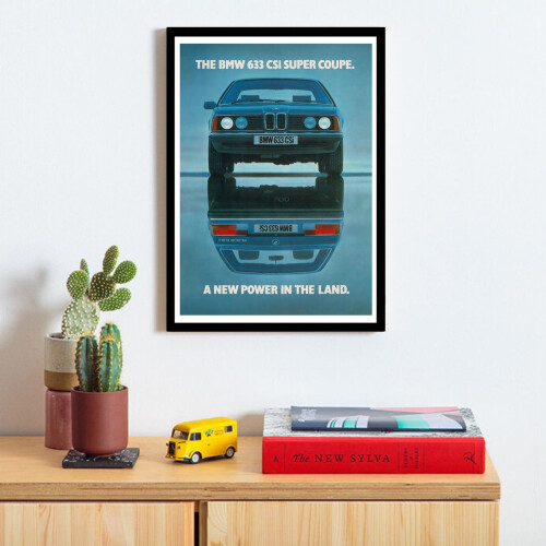 Vintage-Werbeplakat für das BMW „Super Coupé“