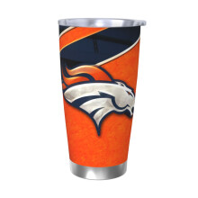 Thermos in acciaio inox da 20 once con coperchio e cannuccia a tema Broncos Football Team - Compatibile con Broncos, bevande calde/fredde, tazza da