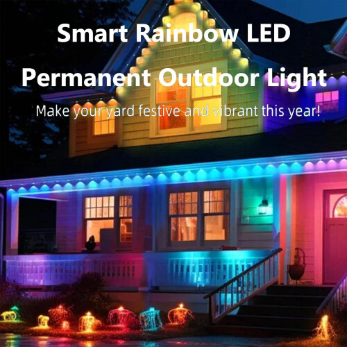 Έξυπνη ταινία LED Rainbow 100ft, αδιάβροχα εξωτερικά φώτα για διακοπές, πάρτι, 1
