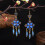 RSAMD Μπλε κρεμαστά σκουλαρίκια Vintage Boho Ethnic Tassels Χρυσά κοσμήματα-Πράσινα 2