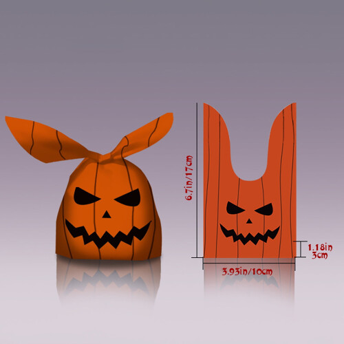 Federra50 τεμάχια Νέες σακούλες με γλυκά για το Halloween, σακούλα με κολοκύθα και γλυκά 2