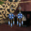 RSAMD Μπλε κρεμαστά σκουλαρίκια Vintage Boho Ethnic Tassels Χρυσά κοσμήματα-Πράσινα 3