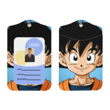 Dragon Ball Z badgeholder i PU-læder med klart ID-vindue og aftagelig halssnor - kompatibel med skole-/kontor-ID'er