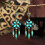 RSAMD Μπλε κρεμαστά σκουλαρίκια Vintage Boho Ethnic Tassels Χρυσά κοσμήματα-Πράσινα 6