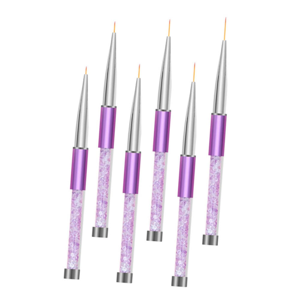 Nail Art Pen Set 6pcs with Metal Ball Dotting Tools for Precise Detailing and Gel Painting