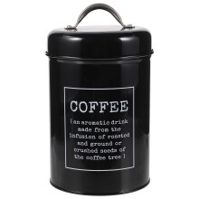Contenitore ermetico in metallo Qumonin per caffè macinato (nero)