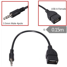 USB 2.0 OTG naar Jack 3.5 AUX audio-converteradapter mannelijk naar vrouwelijk AUX-kabels voor auto MP3-speler, luidspreker, schijf, USB-flashdrive