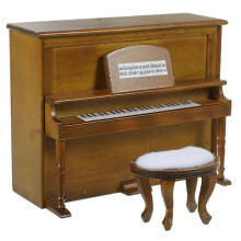 1 set di pianoforte e sgabello in miniatura, modello di mobili in miniatura per casa, pianoforte in miniatura, sgabello, statuetta.