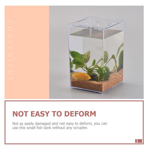 Betta Fish Tank Decor Small Cylinder Aquarium Stackable Tortoise Habitat Decorative 1