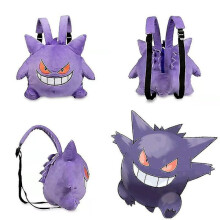 Zaino fantasma Gengar per bambini, borsa portaoggetti in peluche, portamonete