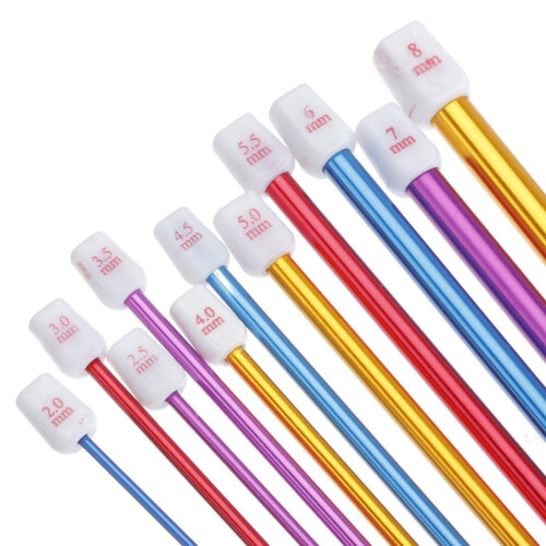 HEMOTON11 τεμάχια 27cm Πολύχρωμα βελονάκια πλεξίματος από αλουμίνιο με μία κεφαλή από 1