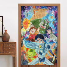 Trollhunters Door Curtain for Doorway, Pattern Print Blackout Privacy Window Curtain, Room Divider Curtain Tapestry Home Decor, 34" W X 56" L