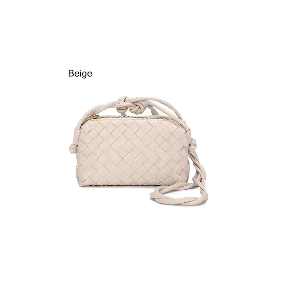 Crossbody Bag For Women Pu Braided Beige 9448196908303
