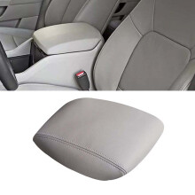 Funda de cuero gris para la tapa del reposabrazos de la consola central de Honda Pilot 2009-2015