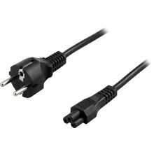 DELTACO apparaatkabel, recht CEE7/7 - recht IEC C5, 1 m, zwart (DEL-109C)