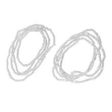 Sexagesimo 2 Stück afrikanische Taillenperlen Bauchkette Sommerschmuck (Silberweiß)