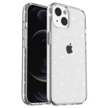 Compatibil cu husa iPhone15, transparentă, cu sclipici