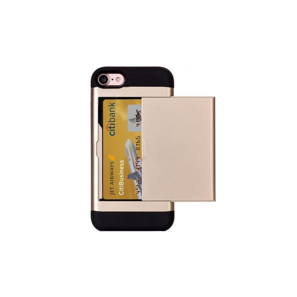 Compatible With Iphone 7/8/Se - Case With Card Slot Shockproof Compatible With Iphone 7/8/Se Gold 9448196910191