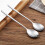 Conjunto de 2 colheres de sopa Cterwk, colheres de aço inoxidável com cabo longo para sobremesa, café, 17 cm (6,7 polegadas) 6