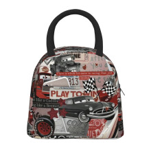 Autot Salama McQueen -lounaslaukku, kannettava eristetty lounasrasia, kylmiökassi etutaskulla miehille, naisille, teini-ikäisille