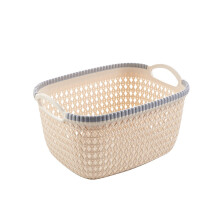 Cestino portaoggetti in plastica WinysinOffice, scatola da scrivania per la finitura di cosmetici, contenitore per detriti, beige