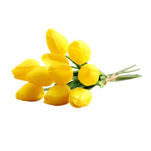 Composizione floreale artificiale di tulipani Kisflower da 9 pezzi, ideale per decorazioni in casa, ufficio, matrimoni e regali di Natale.