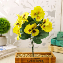 PAVEOS Fiori artificiali di viola del pensiero, gialli con farfalle, per fotografia di matrimoni all'aperto e decorazioni paesaggistiche - Offerta