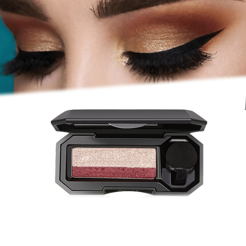 Two Color Shimmer Eyeshadow Palette with Long Lasting Pigment for Smokey Eye Makeup