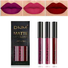 3 Pcs Liquid Matte Lipstick Set, Long Lasting Waterproof Nonstick Cup, Dark Red Purple Gift Set
