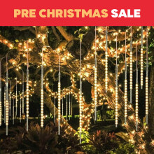 Giyblacko LED Icicle Lights, 10-Tube Cascading Drop String Lights for Christmas, Wedding, Party Tree, Compatible with Xmas & New Year Decor