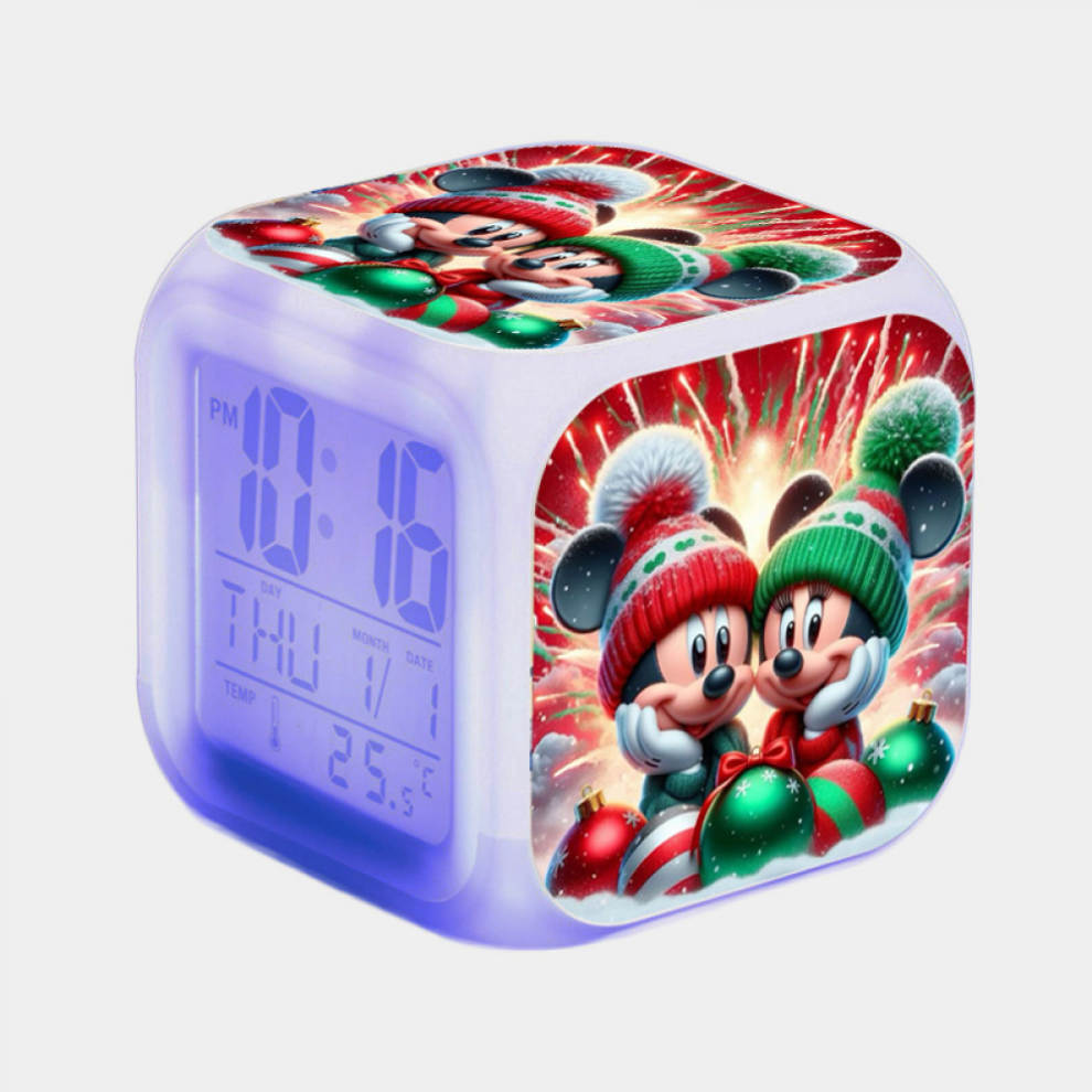 Hanntaoo Digital Alarm Clock For Kids, Mickey_mouse Pattern, 7 Color Led, Thermometer, Night Gift For Boys Girls A93-071 Htnl#071 Light