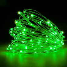 33 FT 100 LED Battery Operated Fairy Lights, Silver Wire Waterproof String Lights for Indoor Outdoor, Christmas Bedroom Yard Party Decor (Green, 2