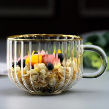 Glass Clear Coffee Cups Breakfast Milk Mugs Tea Espresso Coffee Cup Yogurt Bowl with Handle for Beverages