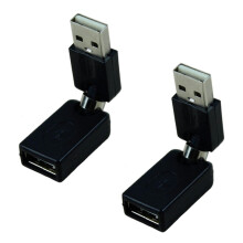 adaptateurs d'extension USB 2.0 mâle vers USB femelle noirs avec rotation à 360