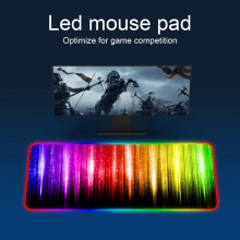 SUSUchens Pad de mouse cu LED din cauciuc cu efect de lumină RGB colorat pentru jocuri pe calculator, pentru birou