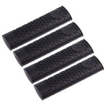 Protège-couvercles en silicone, protège-poignées de casseroles, lot de 4 (non-, noir)