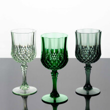 BalsaCircle6Disposable8oz Verres à vin en plastique vert assortis en cristal taillé, vaisselle et décoration pour fêtes et événements