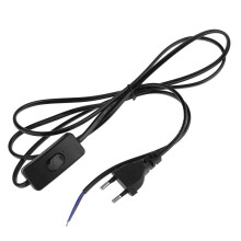 Aousin netsnoer van 1,7 meter met aan/uit-schakelaar voor tafellamp (EU-stekker/zwart)