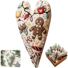 YANCA Embroidery Christmas Ornament Kit, DIY Hand Stitch Tree Hanging Craft Set for Beginners (Gingerbread Man)