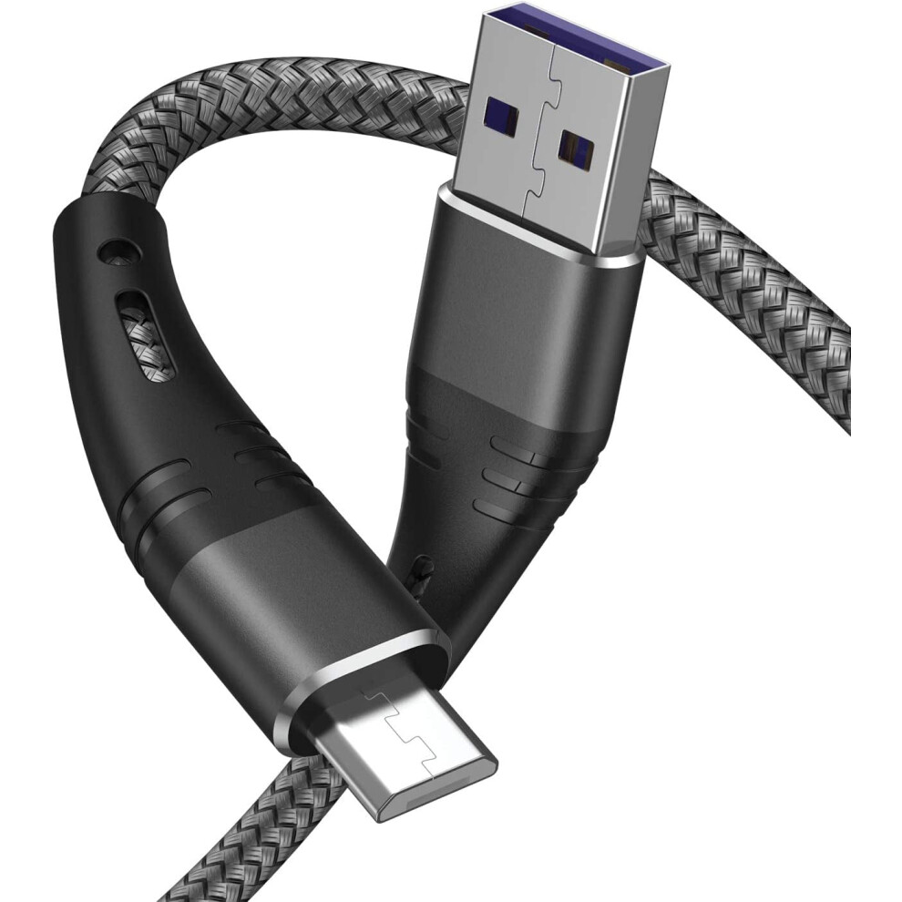 Micro Usb Cable 6Ft Android Phone Charger 2-Pack Long Premium Nylon Braided Fast Durable Charging Cord For Compatible With Samsung 9340258889684