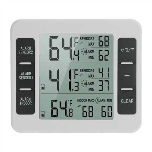 Termômetro e Higrômetro Digital LCD ckepdyeh para Ambientes Internos e Externos, com Sensor de Temperatura e Umidade, B 1