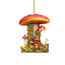 SDJMa Pilz-Baumschmuck, 26 Buchstaben-Pilz-Mooshaus aus Acryl zum Selbermachen, zum Aufhängen, kompatibel mit Zuhause, Auto und Rucksack