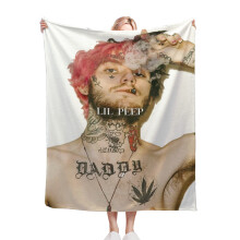 Lil-Peep-heittohuopa, erittäin pehmeä samettinen huopa, kevyt päiväpeitto, lahjoja syntymäpäiville, jouluksi, halloweeniksi jne. - 60x80 tuumaa
