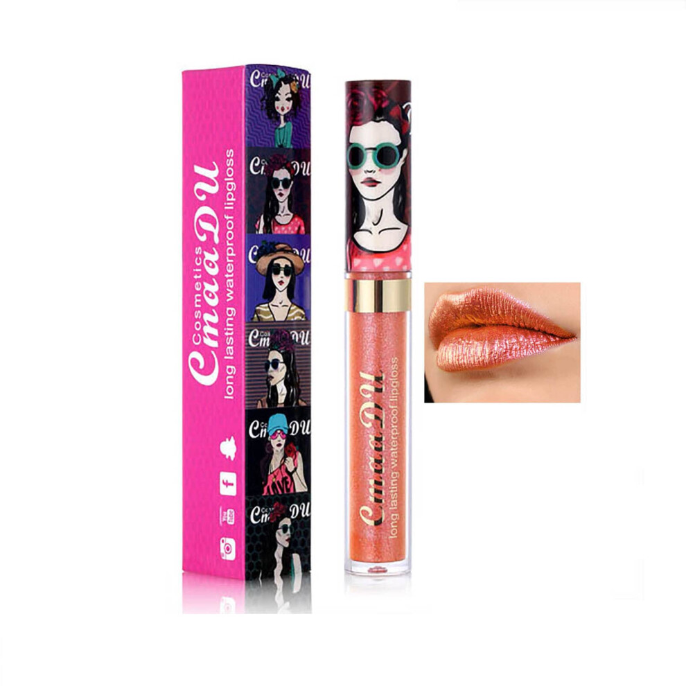 Metallic Matte Liquid Lipstick with Diamond Shimmer Glitter Long Lasting Waterproof Lip Tint