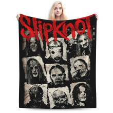 Slipknot Kuscheldecke, 102 x 76 cm, ultraweiches Fleece für Sofa, Büro, Auto, Camping, Reisen – Gemütliches Flanell-Geschenk für Fans