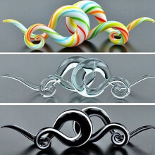 Hadanceo Women Punk Snail Spiral Glass Hook Taper Ear Plug Earring Expander Stretcher