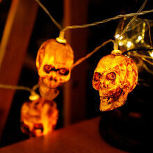 40 LED-pääkallomerkkijono, 19,68 jalkaa, pistorasiaan kytkettävä, sisä-/ulkokäyttöön, halloween-koriste terassille, makuuhuoneeseen, juhliin