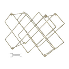 Botellero de encimera Grusce para 8 botellas, soporte de vino de metal con diseño de panal (dorado), extraíble y decorativo, compatible con muebles