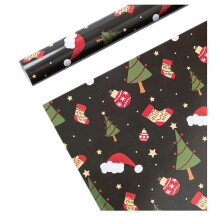 Winysin 5 Stück (75 cm x 50 cm) einseitig bedrucktes Weihnachtspapier, klassischer Weihnachtsmann und Muster