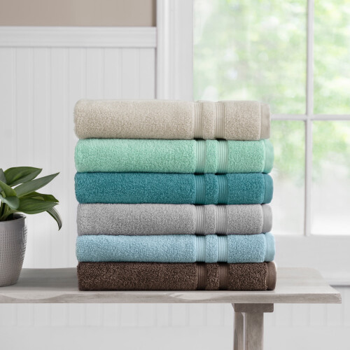 Mainstays Performance Solid Bath Sheet, 30" x 62", Cool Water 2